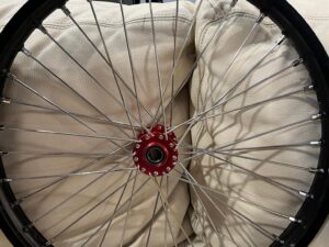 21" Black Rim / Red Hub SurRon LBX Front Wheel
