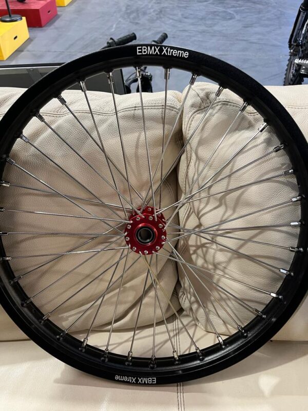 21" Black Rim / Red Hub SurRon LBX Front Wheel